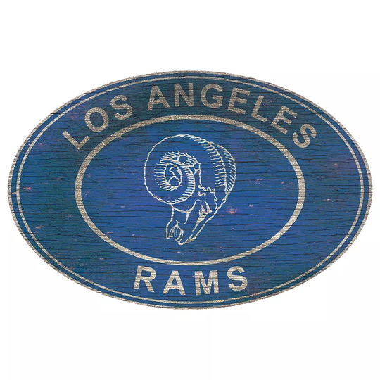 Los Angeles Rams Heritage Oval Wall Sign, Multicolor