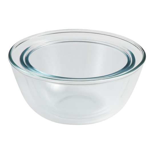 Borosilicate Glass Nesting Mixing Bowls 3 Pack: Natural by World Market