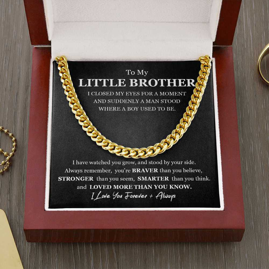 Gift For Little Brother Link Chain Necklace | Birthday, Graduation From Sister