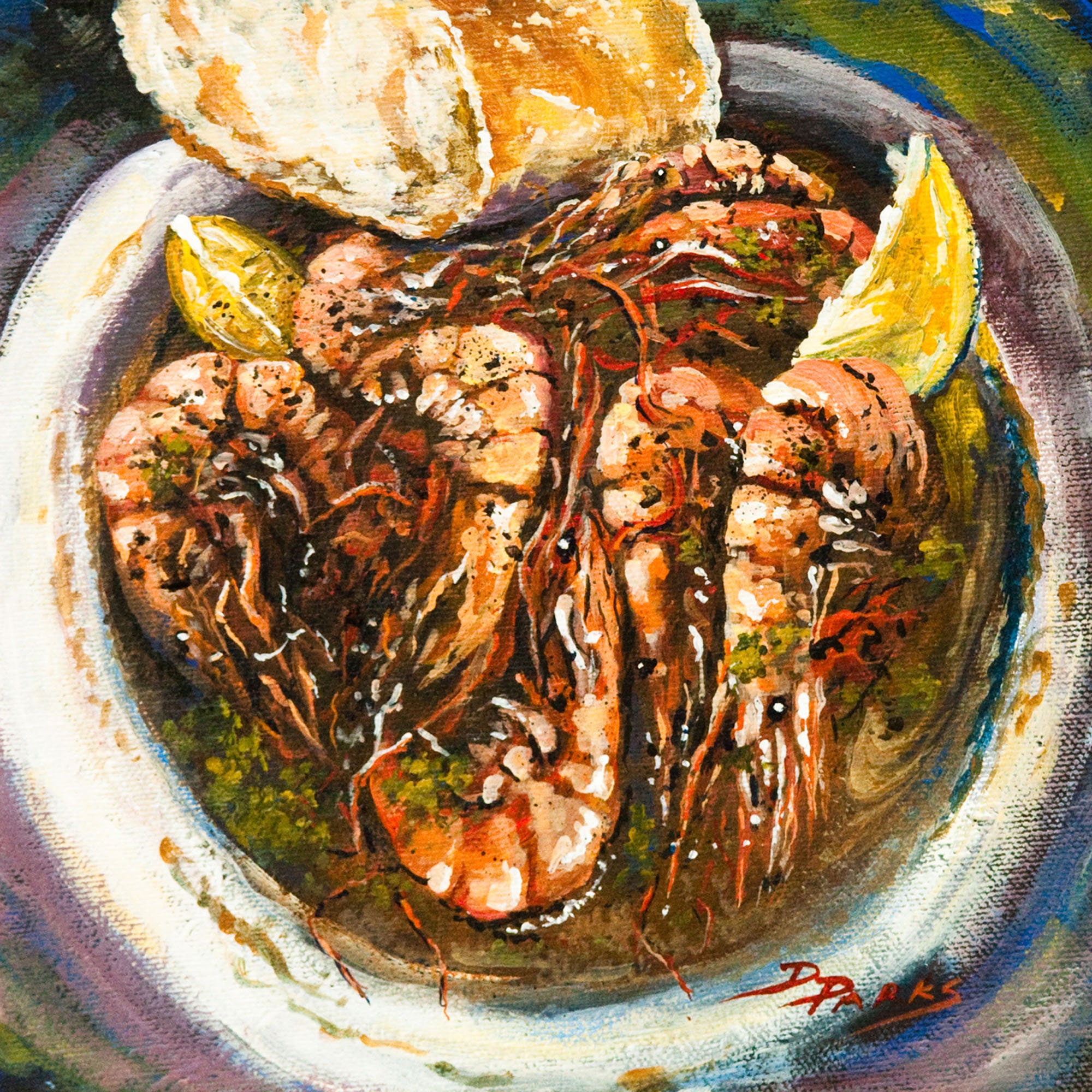 Barbequed Shrimp Art Print, Manale's New Orleans Seafood Art, Louisiana Seafood, Print - "Barbequed Shrimp'