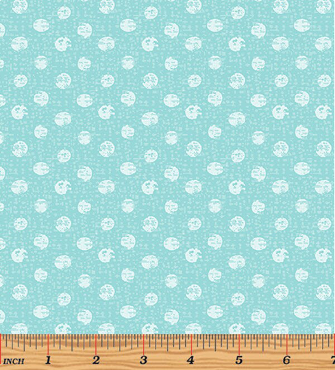 Sweet Safari - Textured Dots in Turquoise Blue White Dot Cotton Quilt Fabric Blender Kanvas Studio Benartex Fabrics 9898-84 | W7941