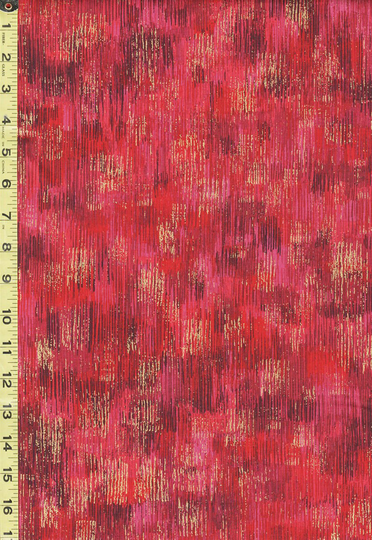 Blender-Coordinate - Fusions Brushwork Fuchsia & Gold Metallic 108 By The Half Yard