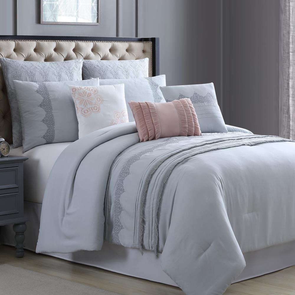Amrapur Overseas Rivera comforter set Multi Multi Reversible Queen Comforter (Blend with Polyester Fill) | 38EBJQCF-RVR-QN