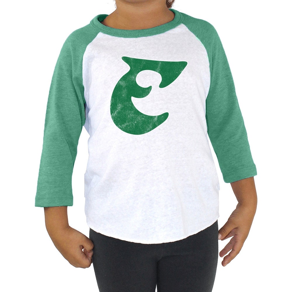 Retro Old School E Toddler Tri Blend Raglan