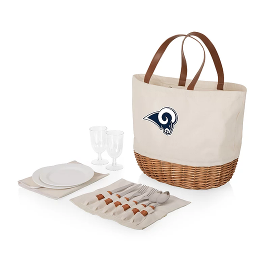 Picnic Time Los Angeles Rams Promenade Picnic Basket Set, Beige