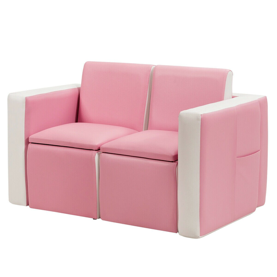 CASAINC Modern Pink Polyester/Blend Sofa | WF-HW58620PI-LA