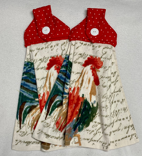 Roosters & Polka Dots Hanging Kitchen Towels
