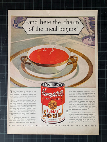 Vintage 1928 Campbell's Tomato Soup Print Ad