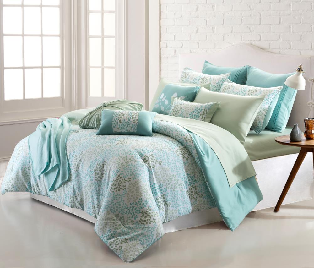 Amrapur Overseas April leaves Multi Abstract Reversible Queen Comforter (Blend with Polyester Fill) | 316CMFSG-APL-QN