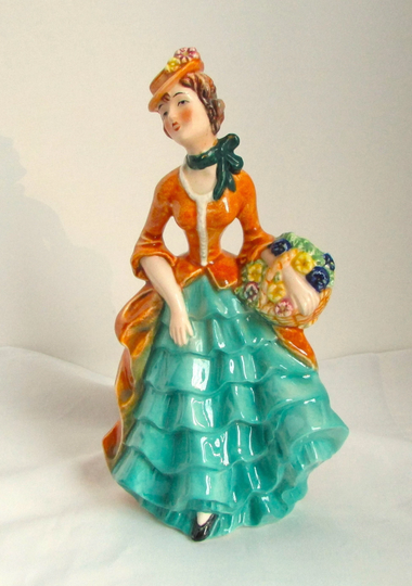 Vintage Goebel Lady With Basket Figurine