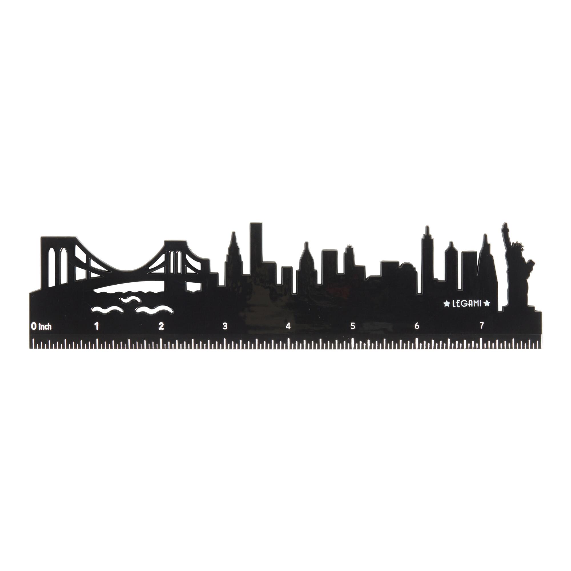 Legami Follow The Skyline New York City Ruler: Black - Acrylic by World Market