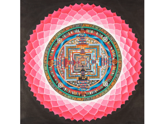 Kalachakra Mandala Original Hand-Painted Traditional Art | Wall Decoration Painting For Meditation & Good Luck To House