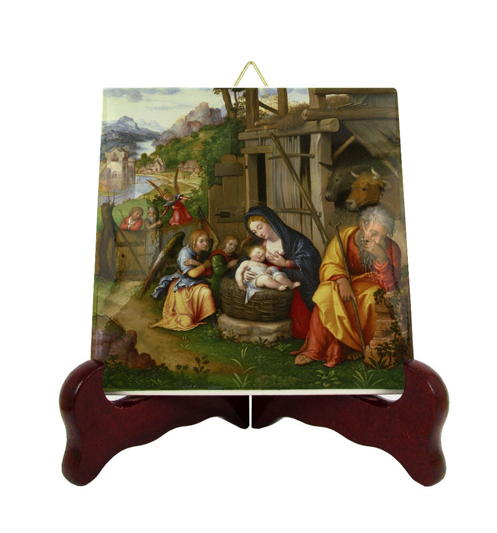 Religious Gift - Christmas The Nativity Religious Art Christian Icon Ceramic Tile Catholic Gifts Holy Family