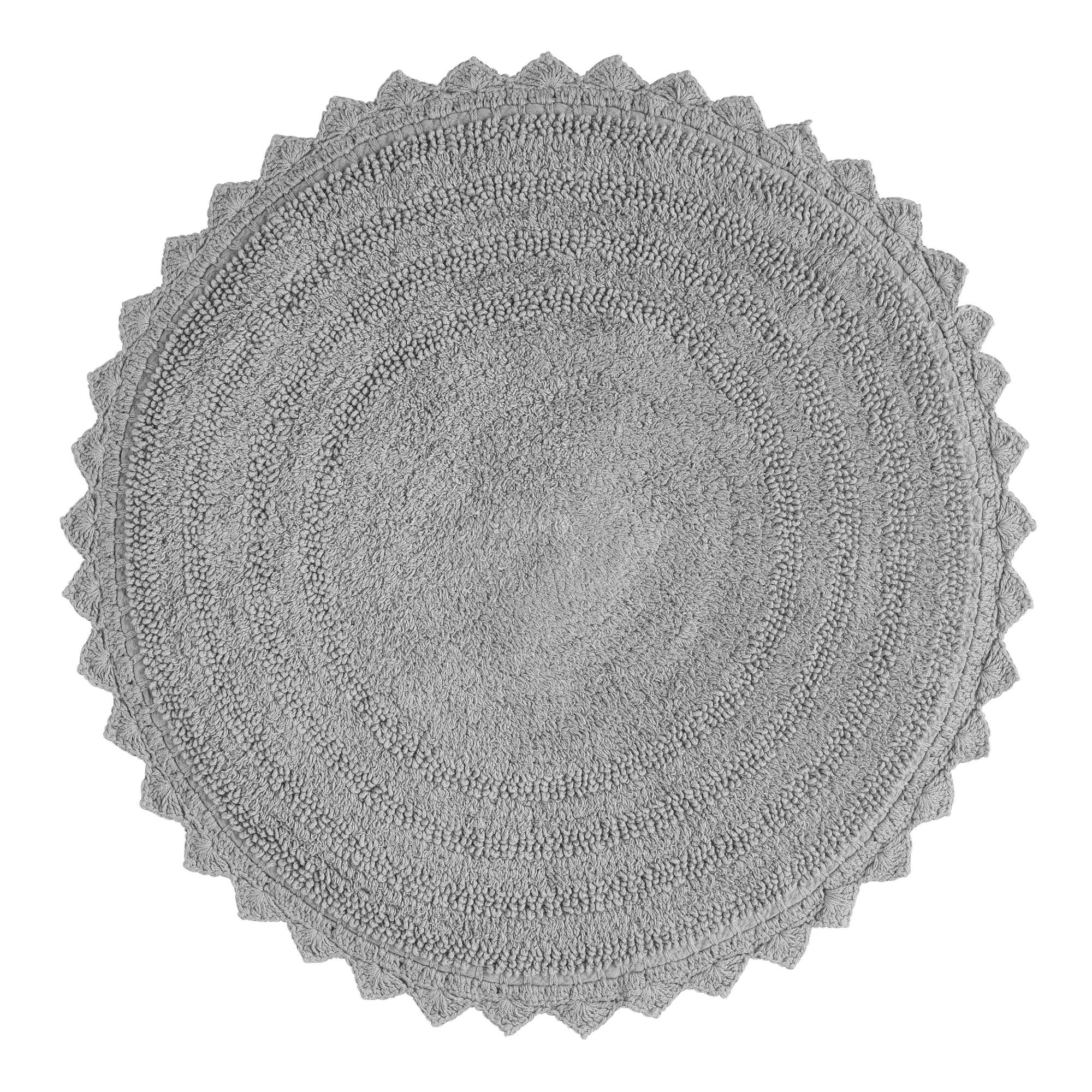 Round Frost Gray Cotton Bath Mat by World Market