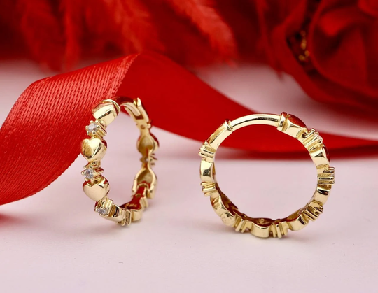 Heart Earring, Hoop 14Kt Gold Stacking Earring, Daily Shaped Earring