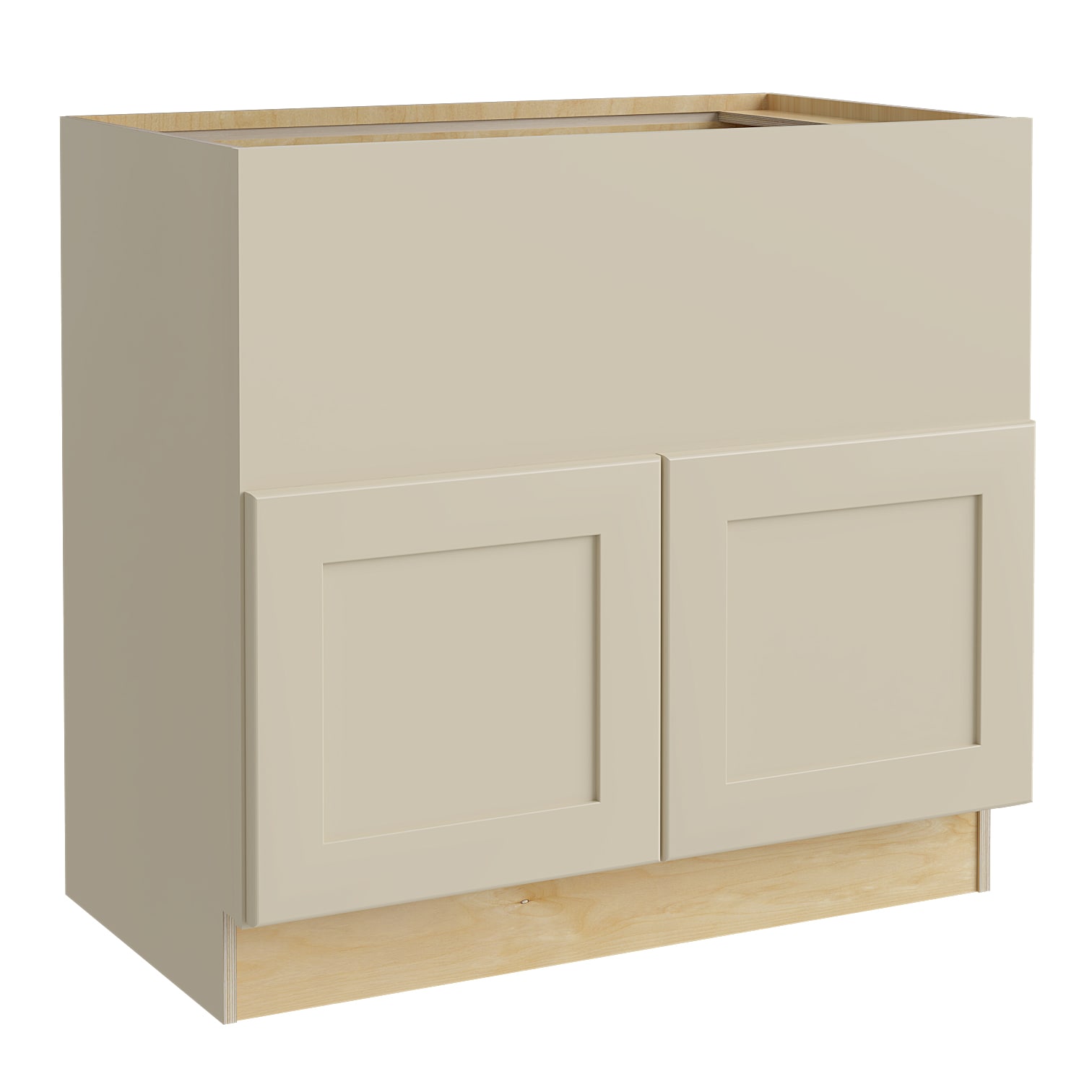 Luxxe Cabinetry 36-in W x 34.5-in H x 24-in D Norfolk Blended Cream Painted Sink Base Fully Assembled Semi-custom Cabinet in Off-White | FSB36-NBC