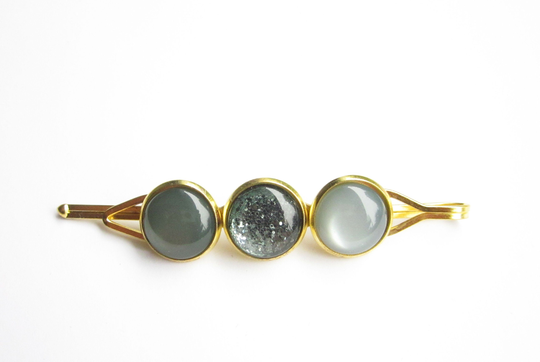 Light Grey Hair Clip, Clip Gold Coloured, Bobby Pin, Pastel Minimalist
