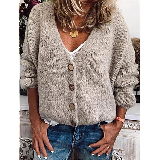 Casual Cotton-Blend Outerwear - Beige, M
