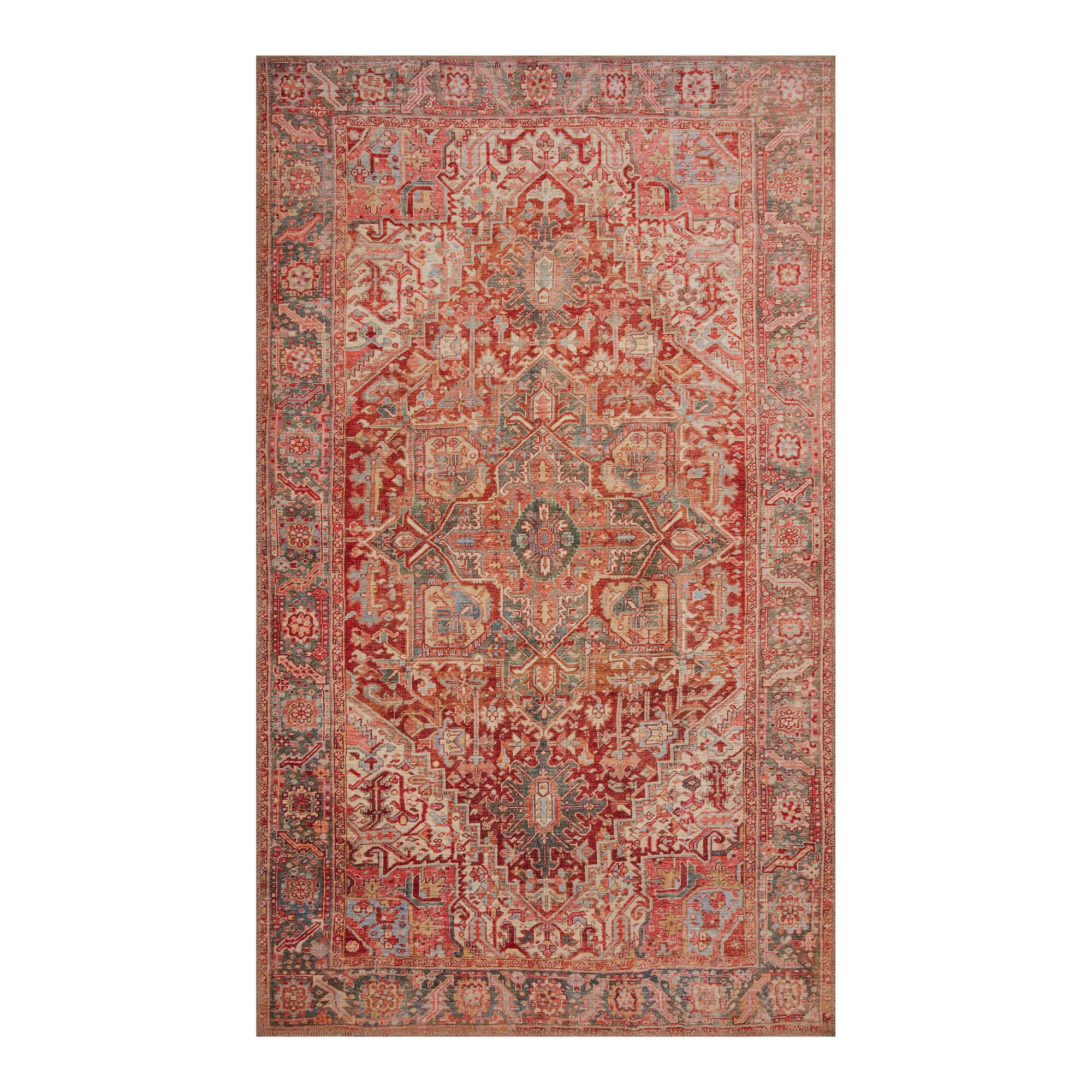 Coral Persian Style Izmir Area Rug: Orange - Polyester - 2' x 3' by World Market