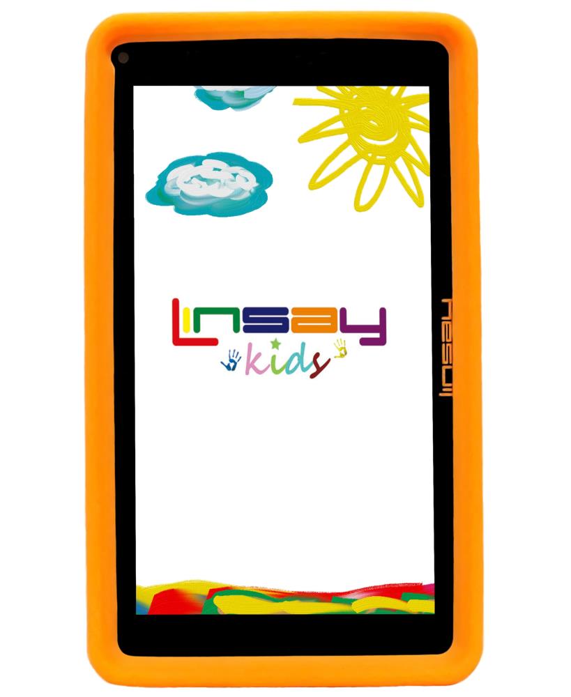 LINSAY 7-in Wi-Fi Only Android 10 Tablet with Accessories with Case Included | F7XHDKIDSORANGE