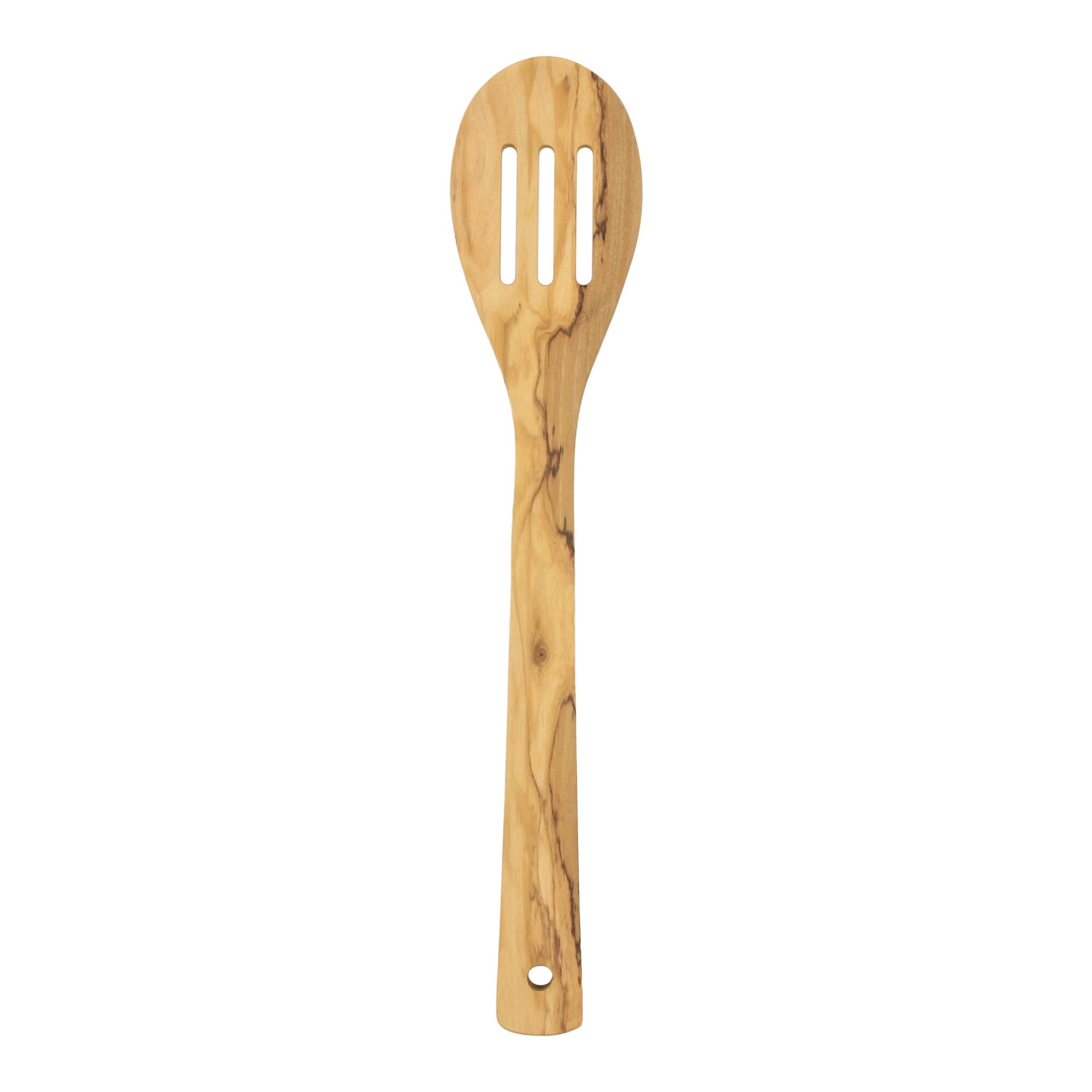 Olive Wood Slotted Serving Spoon: Brown by World Market