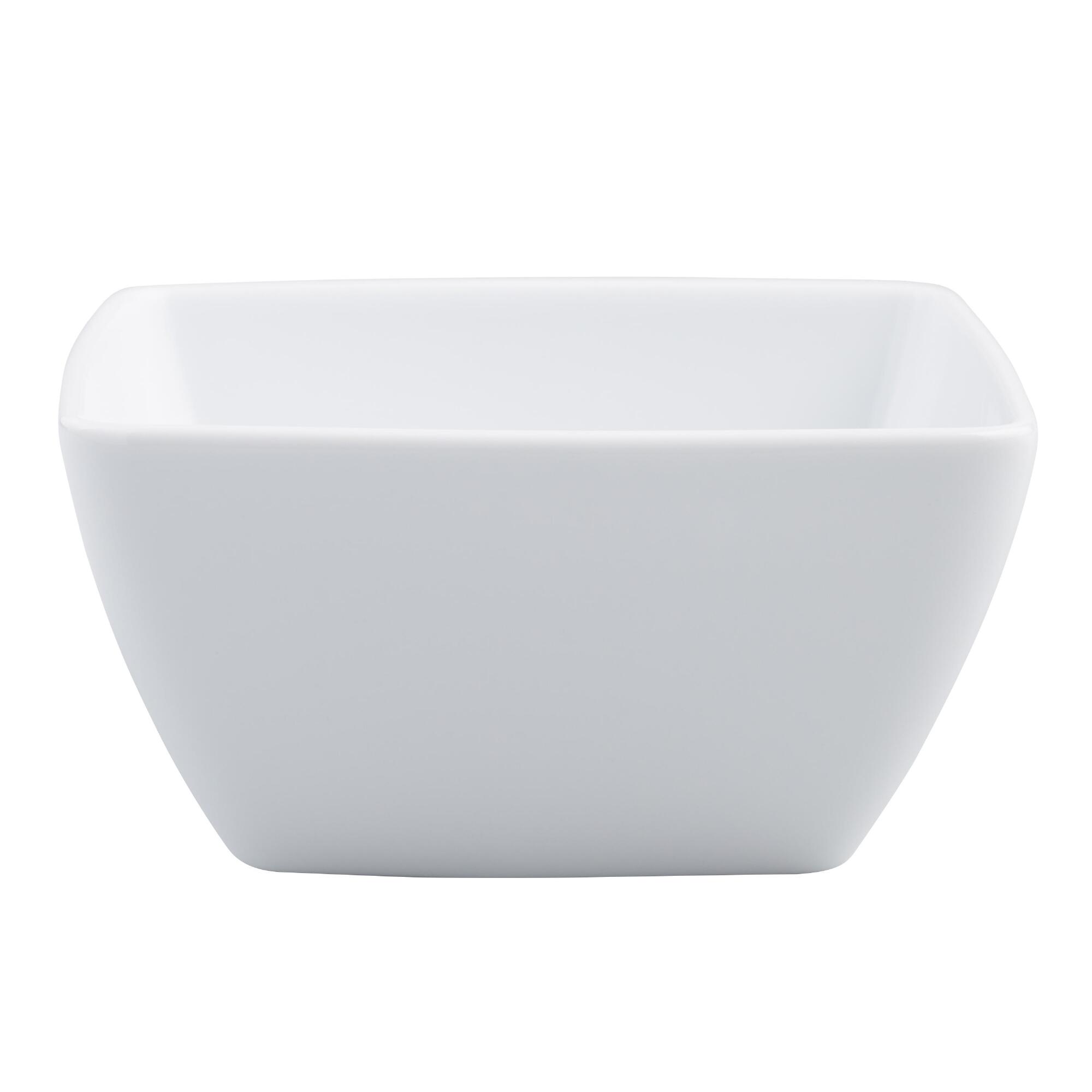 Square White Porcelain Coupe Bowls Set Of 4 by World Market