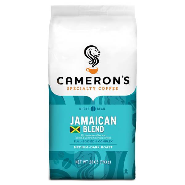 Cameron's Coffee 28 oz Jamaica Blue Mountain Blend Whole Bean Coffee