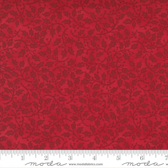 Monotone Holly Blender Cotton Fabric - Home Sweet Holidays Red Deb Strain 56008 13 Moda Sold By The Yard