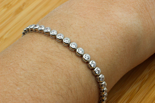 Zircon Bracelet, Ottoman Handmade Bangle Cuff, Turkish Handmade, Ladies Gift For Her, 925K Sterling Silver