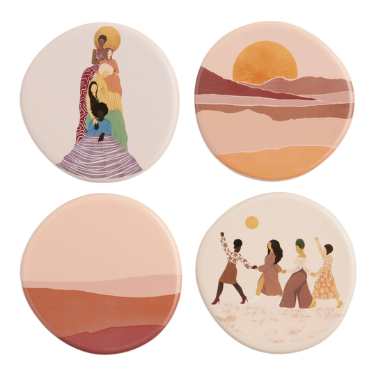 Kolor Me Koby Ceramic Coasters 4 Pack: Multi by World Market