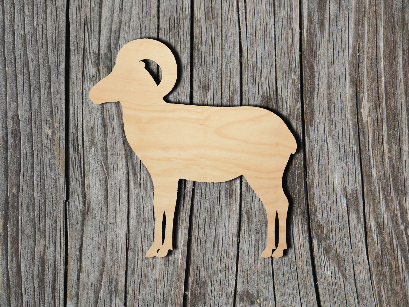Mountain Ram Shape - Multiple Sizes Laser Cut Unfinished Wood Cutout Shapes