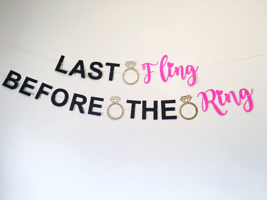 Last Fling Before The Ring | Banner Bridal Shower Bachelorette Party