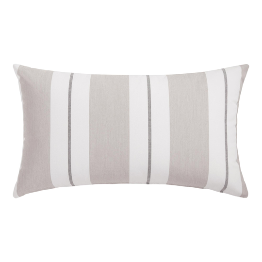 Sunbrella Linen Stripe Outdoor Patio Lumbar Pillow: Multi/Natural - Acrylic by World Market