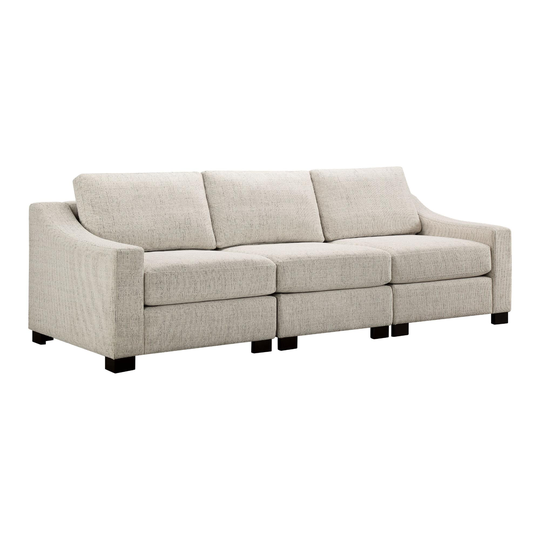 Cream Slope Arm Hayes 3 Piece Modular Sofa by World Market