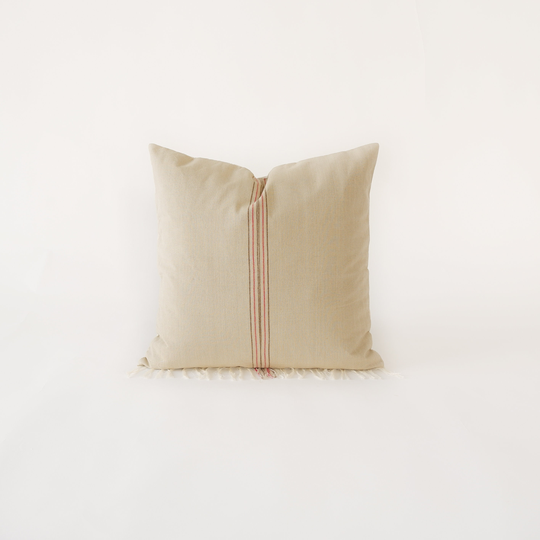 Handwoven Cotton - Linen Blend Neutral Pillow Case Organic Throw Square & Lumbar Option