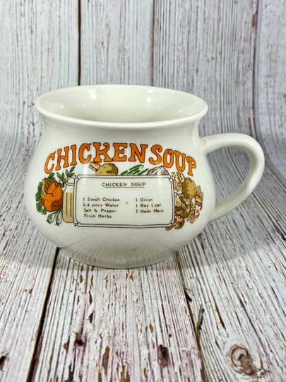 Vintage Chicken Soup Recipe Mug Crock