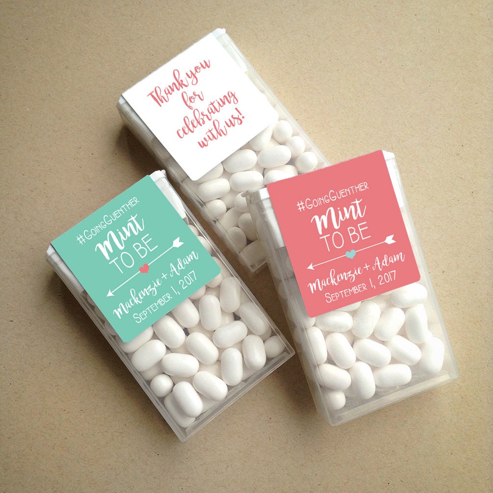Coral & Mint Wraparound To Be Tic Tac Favor Labels Labels Label To Shower