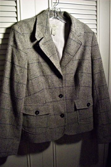 Jacket Medium, L Bean Plaid Wool Blend For Fall, Go-To Fall Staple, Career, Outdoor Sports Find, See Details