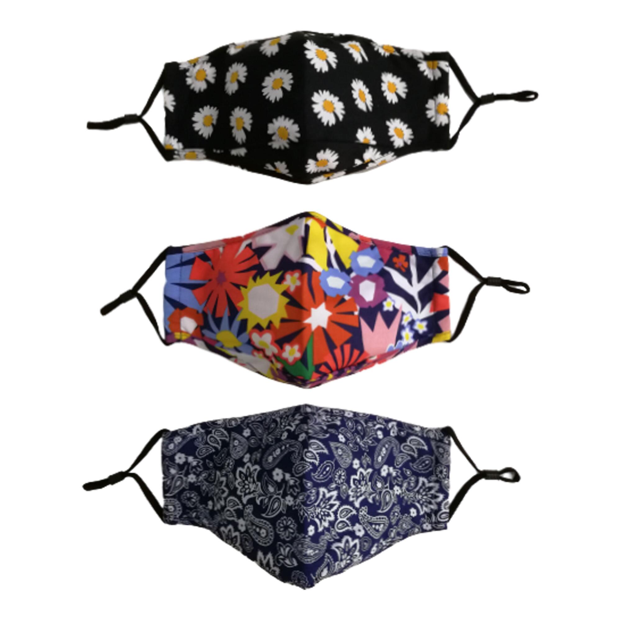 Floral and Paisley Triple Layer Cotton Face Masks 3 Pack by World Market