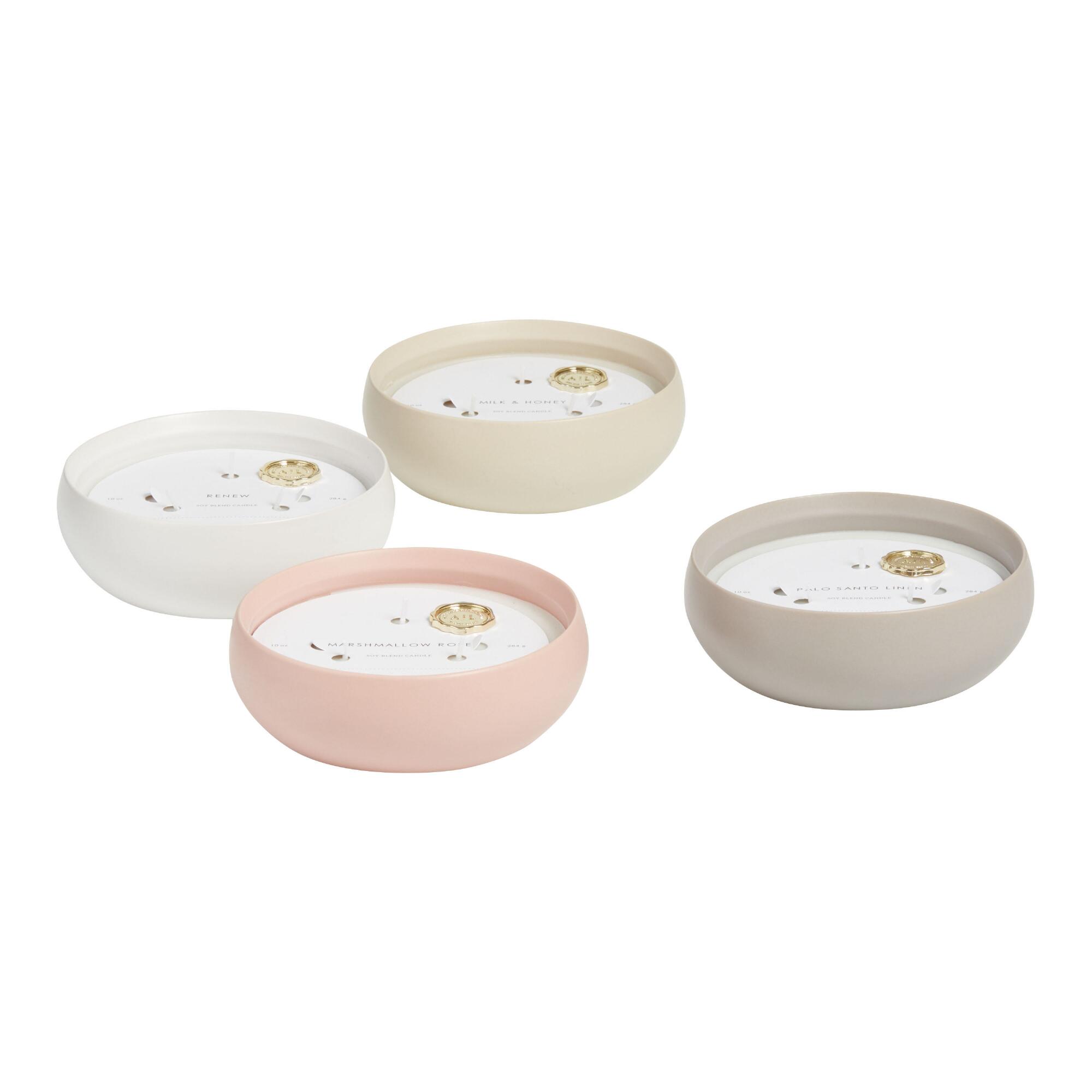 Semi Matte Ceramic 3 Wick Scented Candle: Natural - Scented Wax by World Market