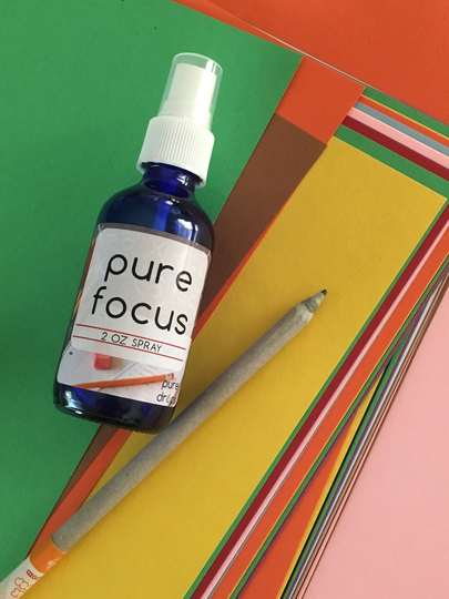 Focus-Essential Oil-Blend-Spray-Pure Drops-Back To School-All Natural-study-stay Awake-Office-Desk Essential