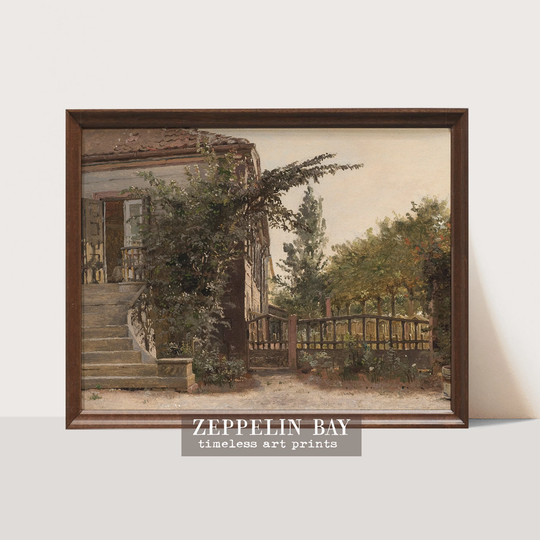Vintage Garden Print, Fine Art Reproduction Of Antique Oil Painting, Country Decor | #237, Mailed Art Print