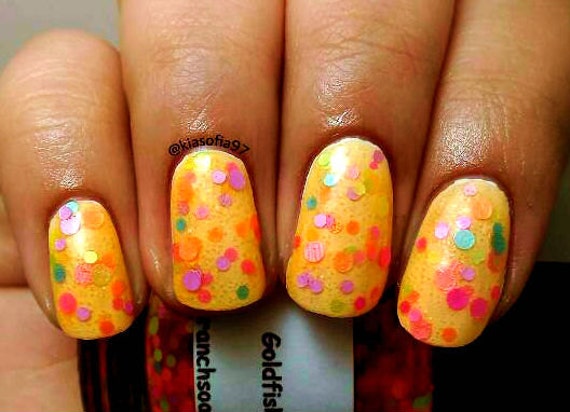 Goldfish Custom-Blended Neon Glitter Nail Polish/Lacquer - Free U.s. Shipping
