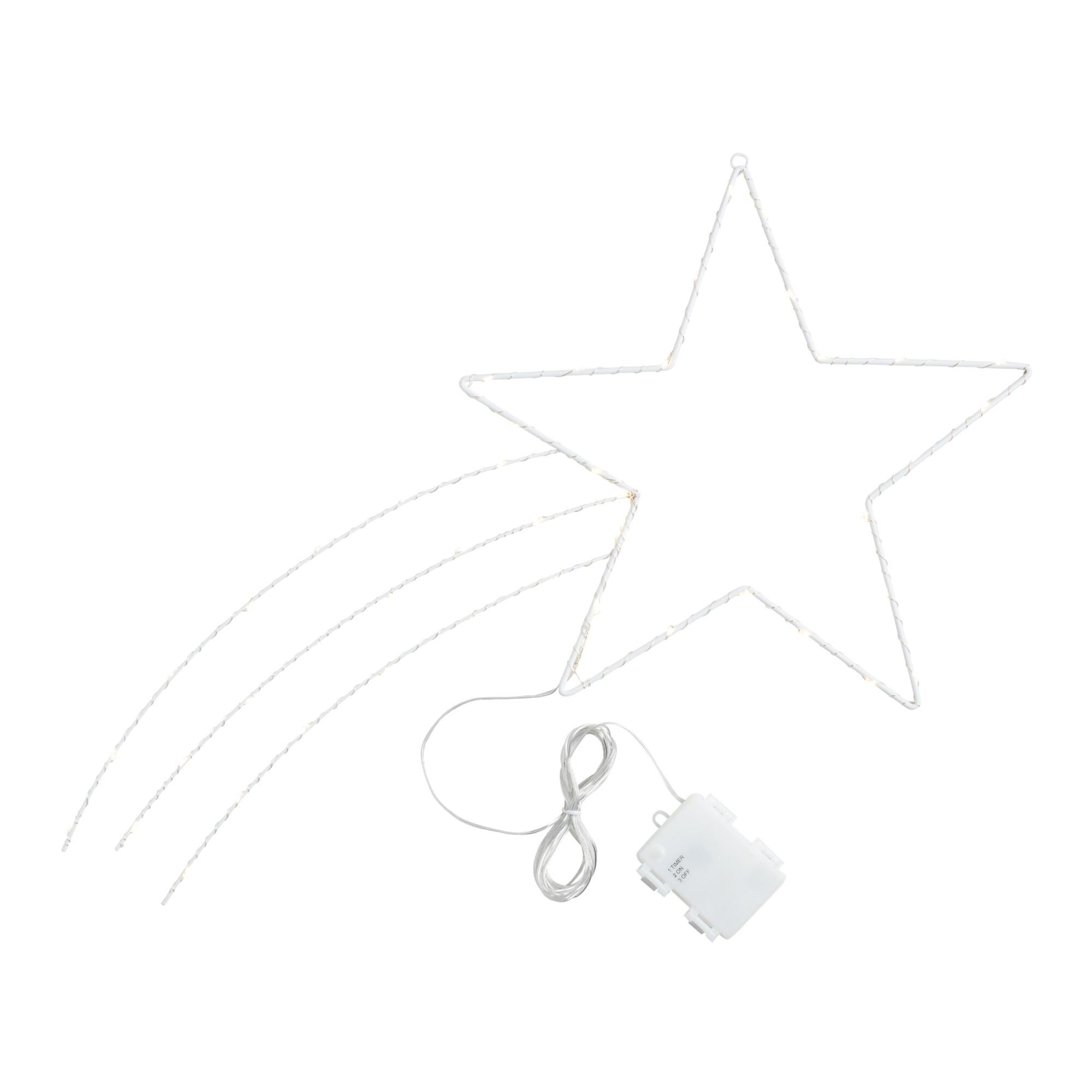 White Metal Shooting Star Battery Operated LED Decor - Large by World Market
