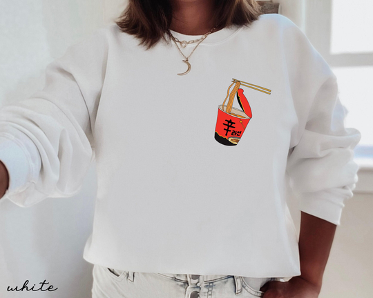 Korean Ramen Sweatshirt, Food Sweater, Fashion T Shirt, Kdrama & Kpop South Gift, Pocket Size
