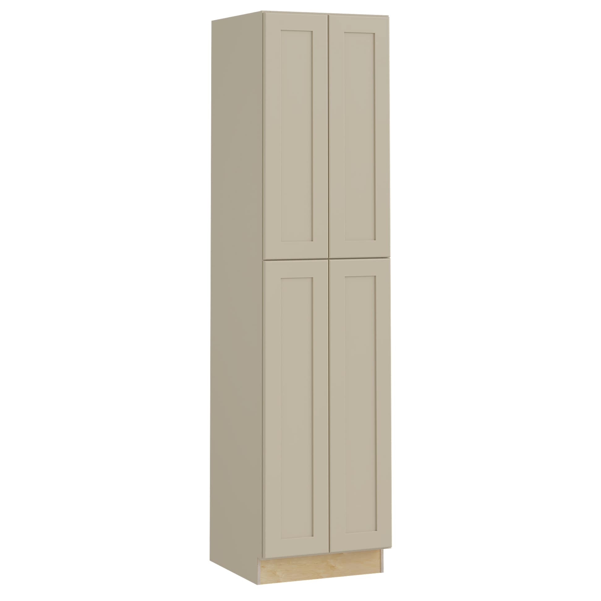Luxxe Cabinetry 24-in W x 90-in H x 24-in D Norfolk Blended Cream Painted Door Pantry Fully Assembled Semi-custom Cabinet in Off-White | U242490-NBC