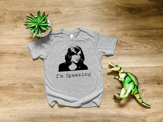 I'm Speaking. Kids Tri-Blend T-Shirt, Boy's Tee, Comfortable Funny Gift, Shirts With Sayings, Royal Blue Or Gray