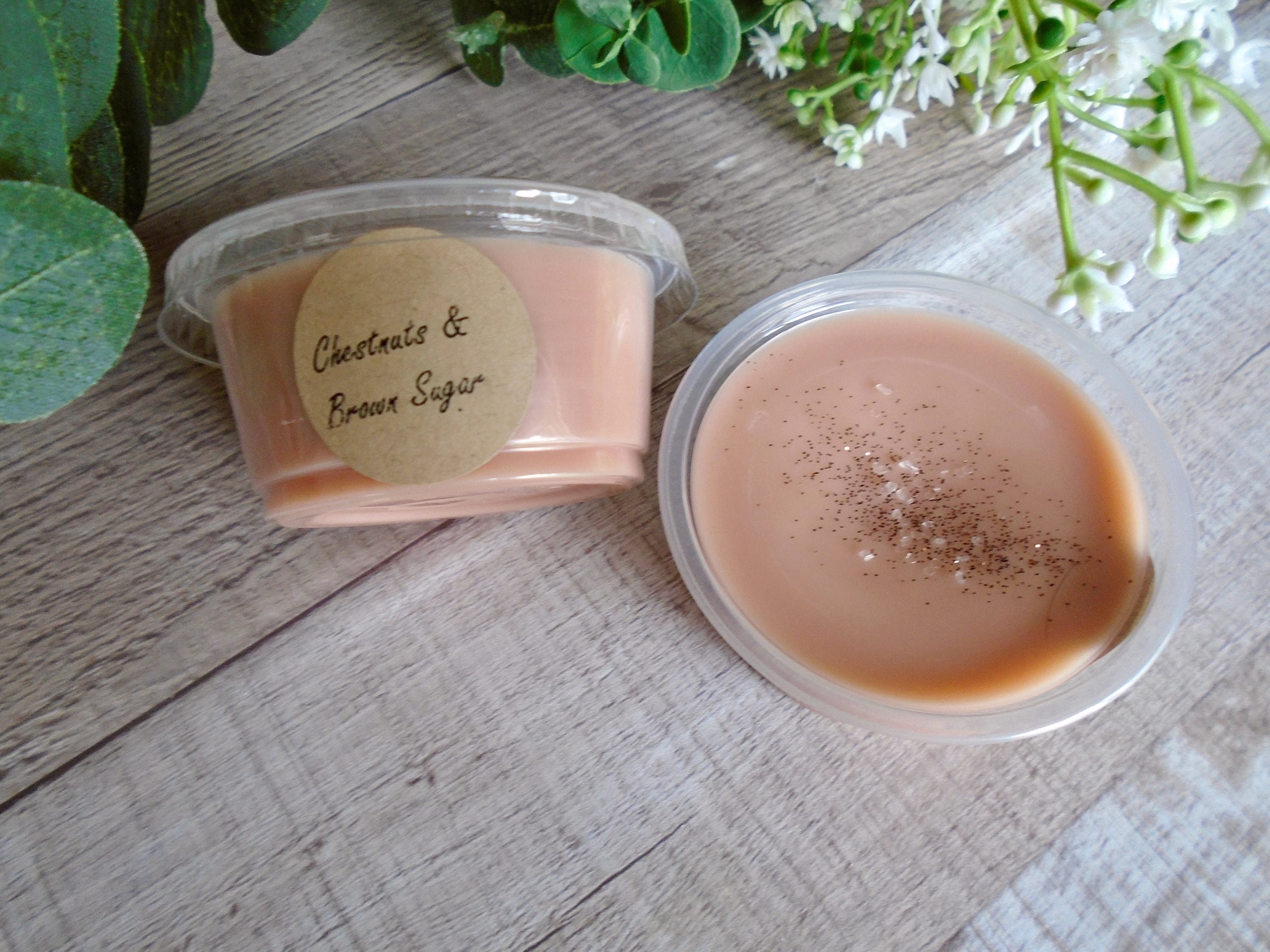 Chestnut & Brown Sugar, Sample Size Wax Melt, 2 Oz Shot Cup, Soy Blend, Maple Strong Scented Melts, Bakery Melt