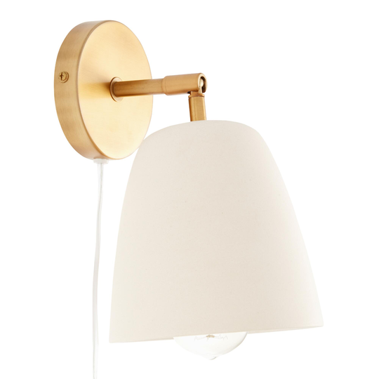Gold Metal and White Ceramic Wall Sconce - Glass by World Market