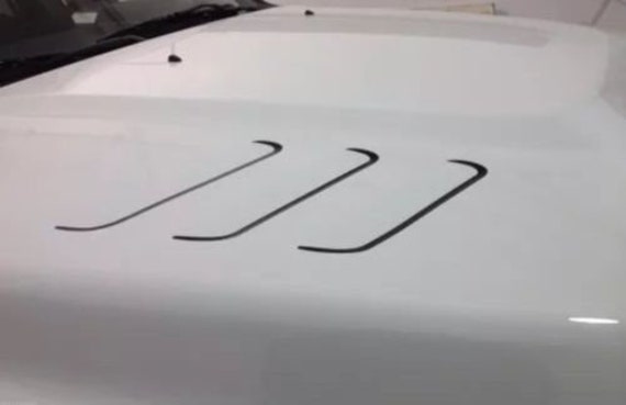 Matte Black - 2010-2020 Dodge Ram 2500-5500 Thin Hood Gill Vent Decal Graphic